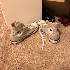 Grey high top converse